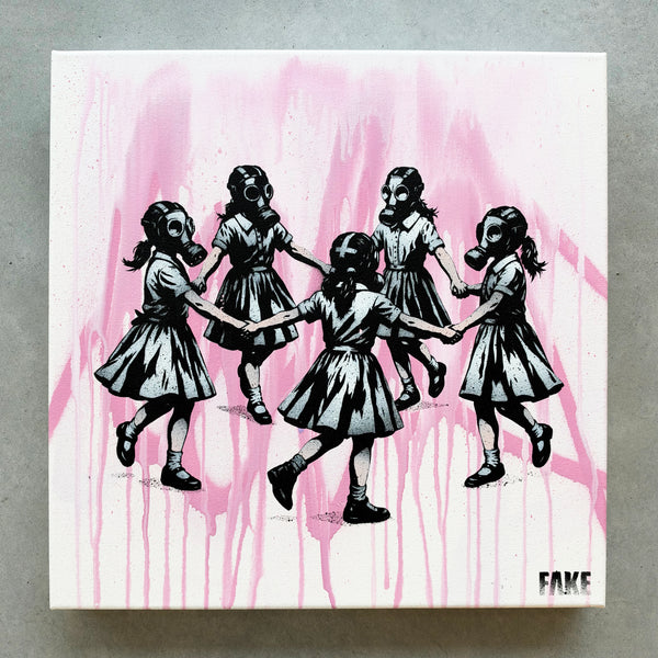 The Human Reset (1/1 AP light pink) 40x40cm original on canvas