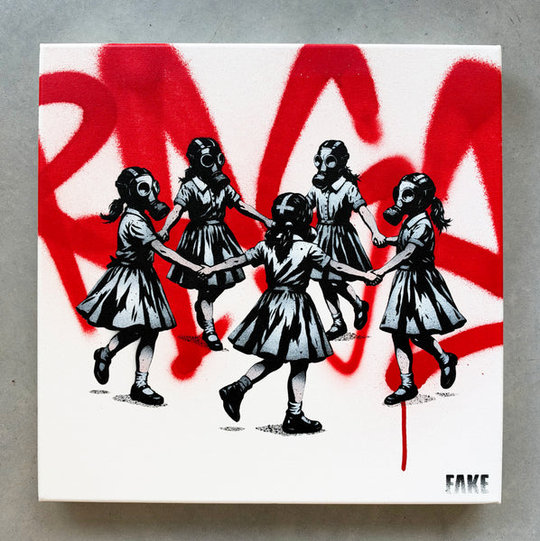 The Human Reset (1/1 AP Red) 40x40cm original on canvas