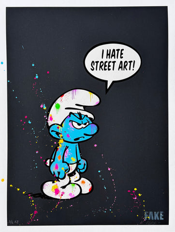 "I Hate Street Art"  Hand embellished Artist Proof Black