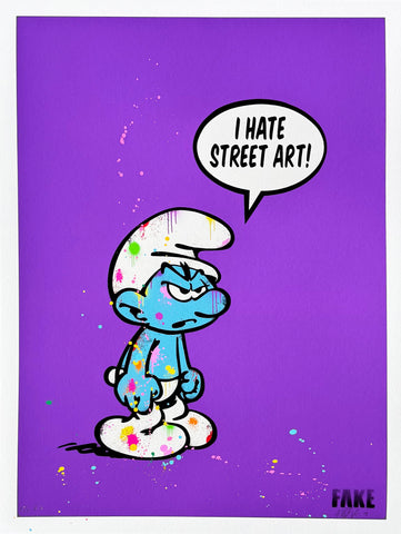 "I Hate Street Art"  Hand embellished Artist Proof Purple