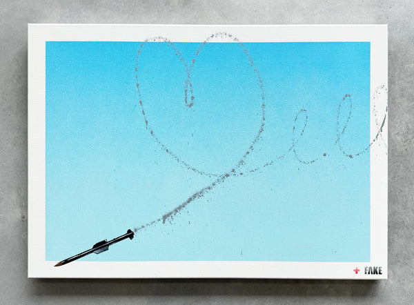 Red Cross Charity Artwork "Missile Love" Canvas